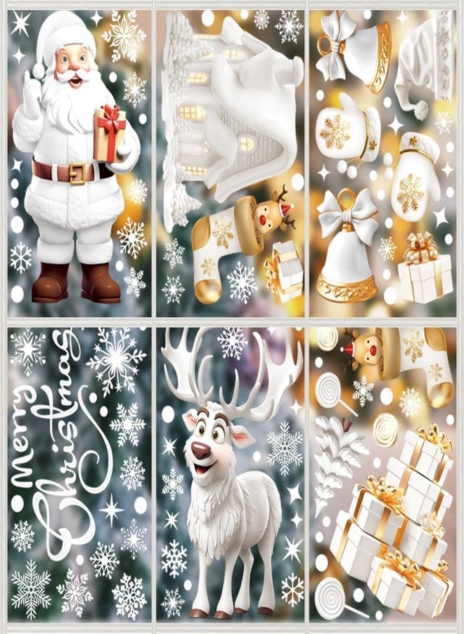 Pmeixcy Christmas Window Stickers, 190Pcs Large Xmas Decorations for Windows, Double-Sided Static Cling Holiday Stickers, 9 Sheets 20x30cm Family Festive Decals - Image 2